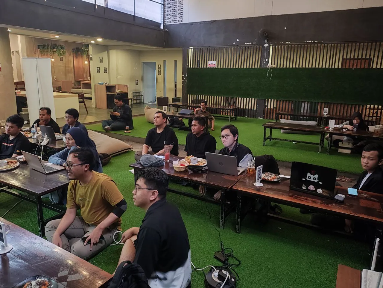 BandungPy community members following the LLM routing session at the May 2025 meetup