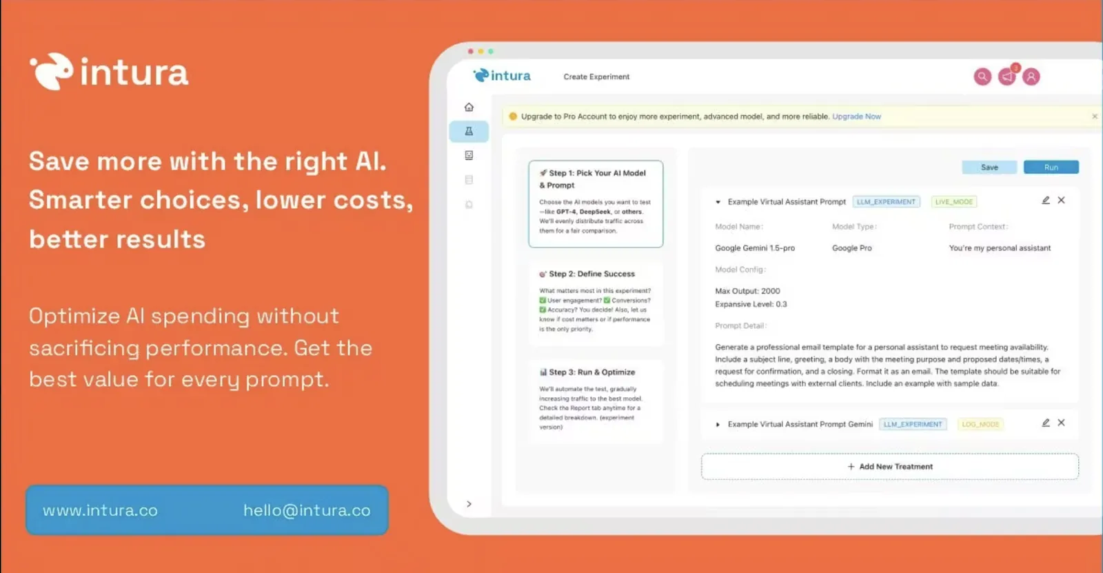 Intura — Compare, Choose, and Save on AI. Product banner from the Product Hunt launch.